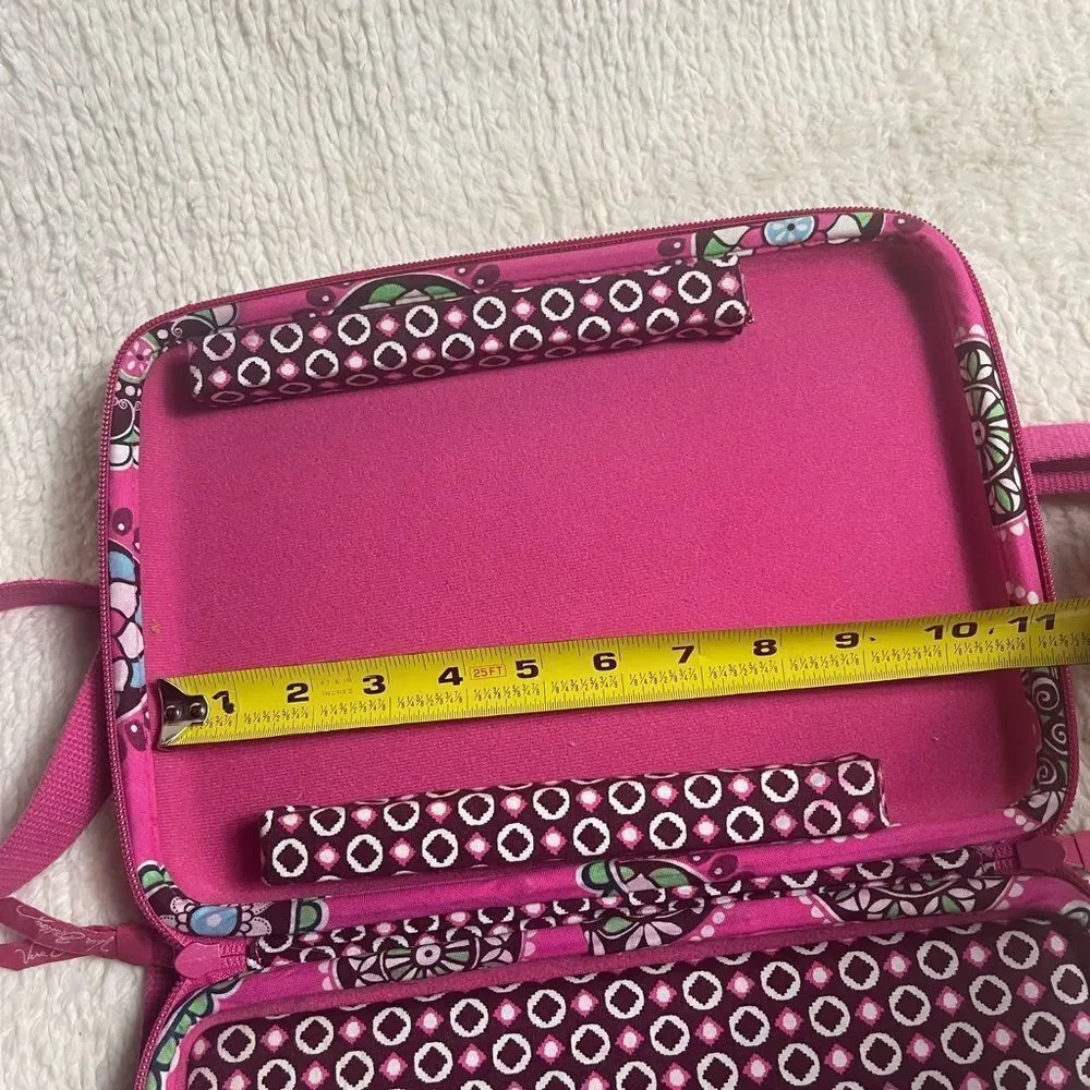 Vera Bradley Pink Cupcake Hard Shell Laptop Travel Bag Quilted Fabric.